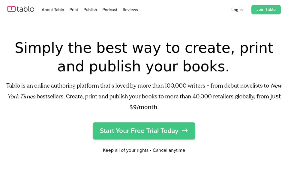 Screenshot of tablo.io
