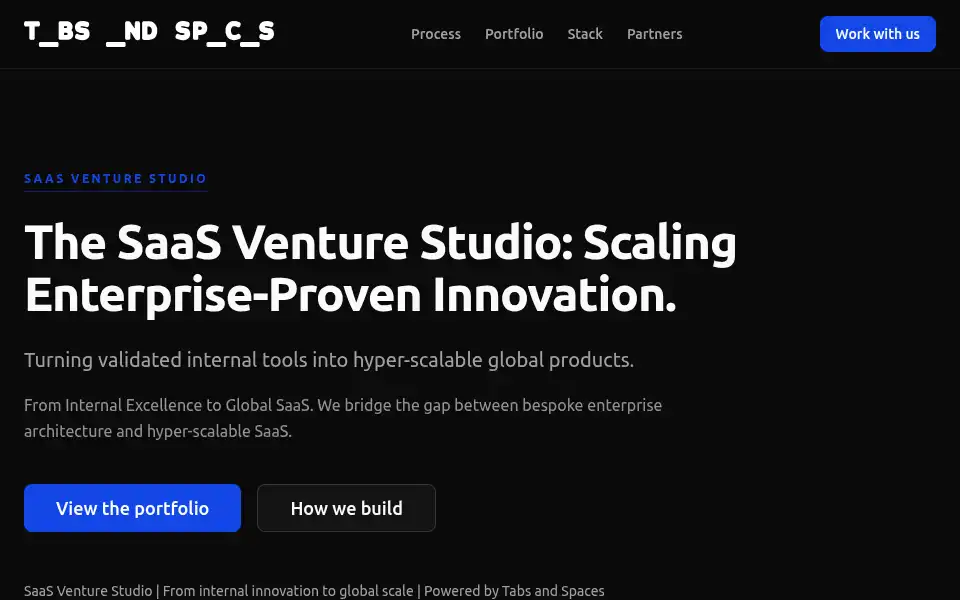 Screenshot of tabsandspaces.agency