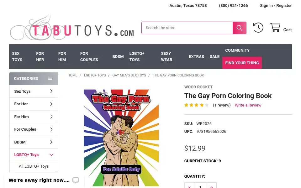 Screenshot of tabutoys.com