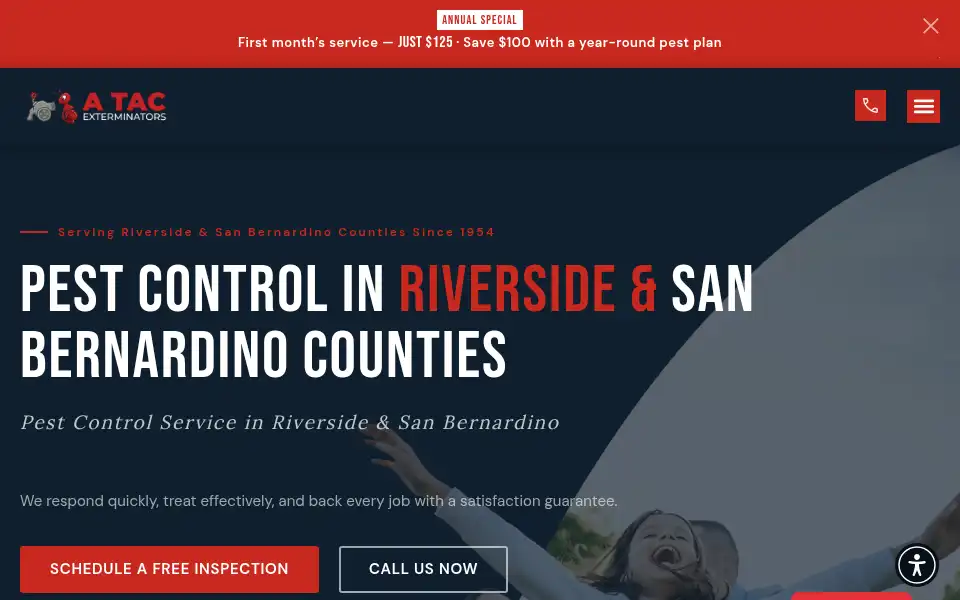 Screenshot of tacexterminators.com