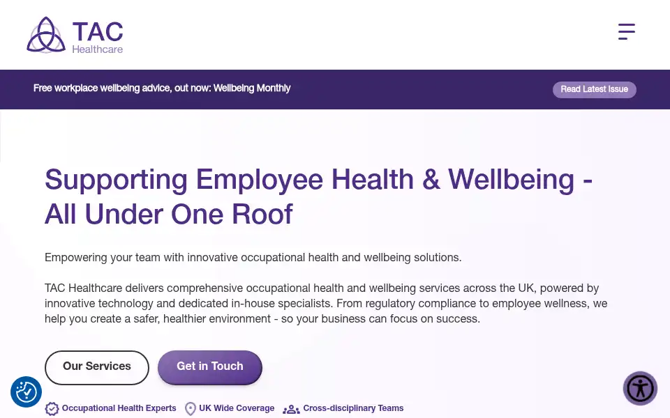 Screenshot of tachealthcare.com