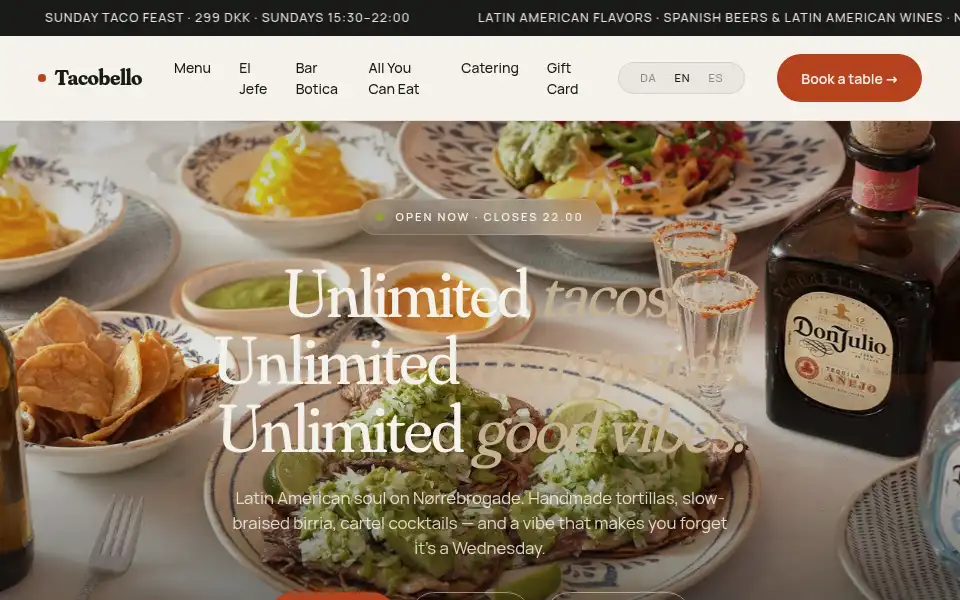 Screenshot of tacobello.dk