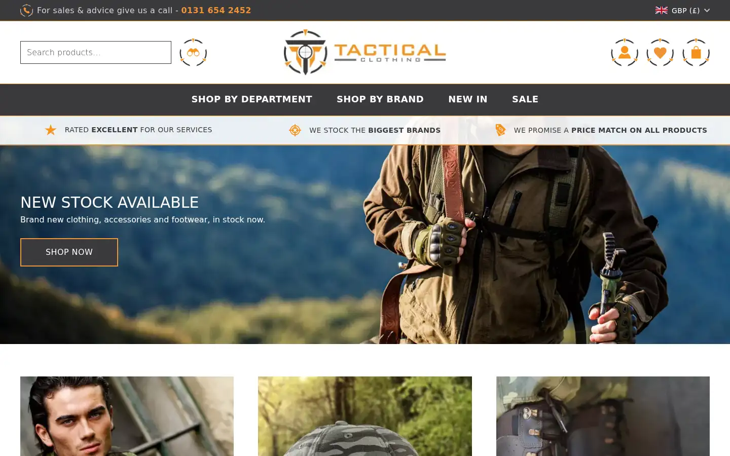 Screenshot of tactical-clothing.co.uk