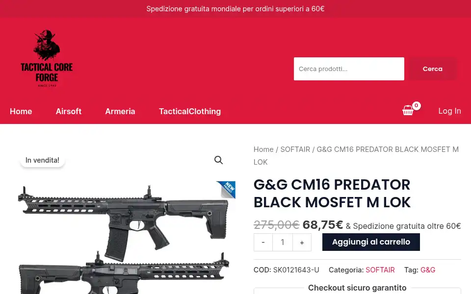 Screenshot of tacticalcoreforge.com