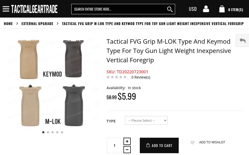 Screenshot of tacticalgeartrade.com