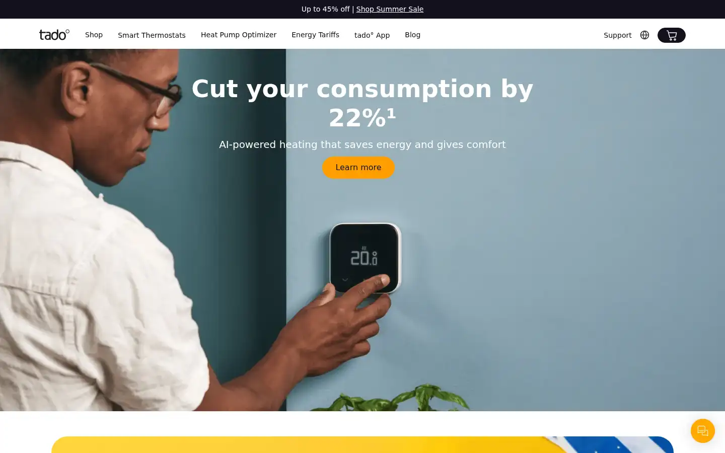 Screenshot of tado.com