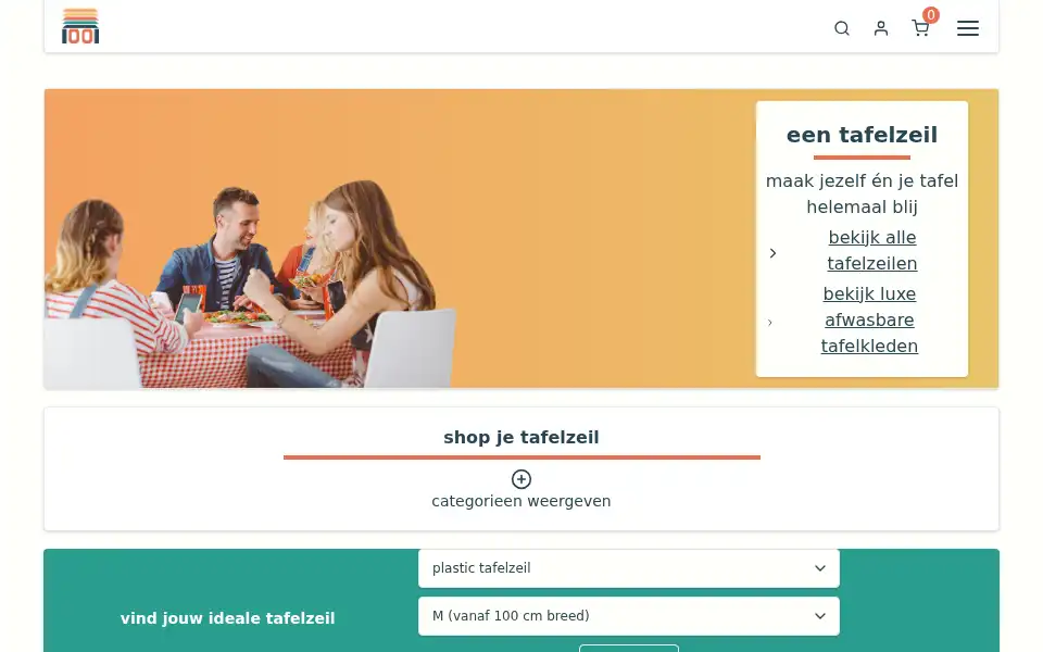 Screenshot of tafelzeil.com