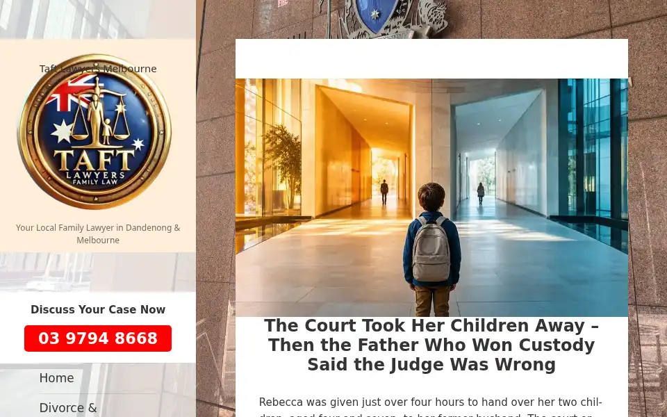 Screenshot of taftlawyers.com.au