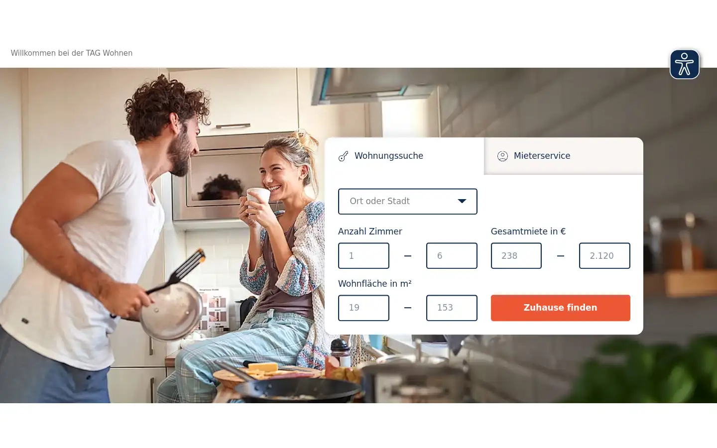 Screenshot of tag-wohnen.de