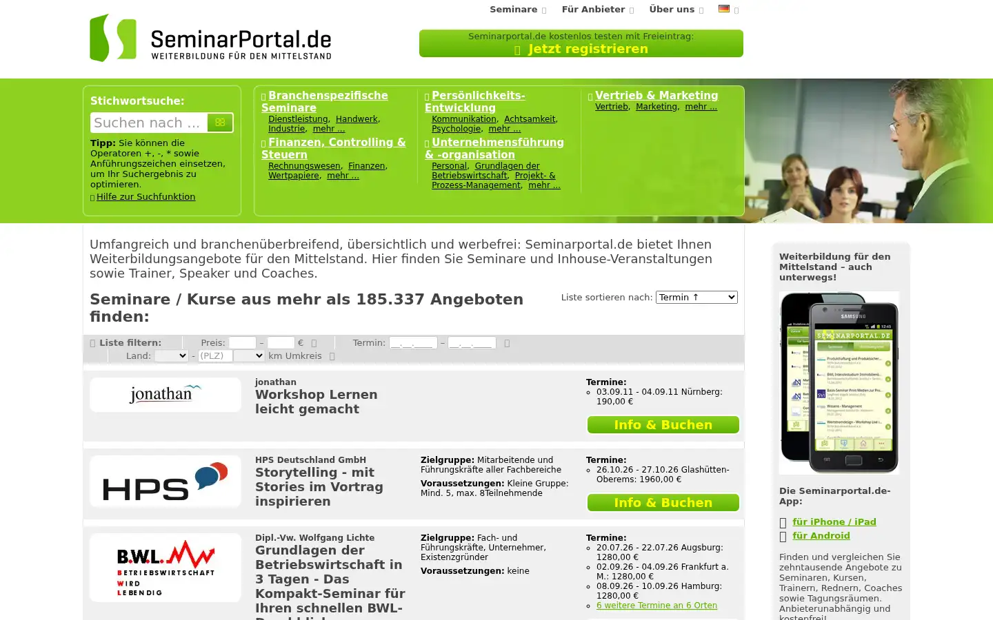 Screenshot of tagungsraumportal.de
