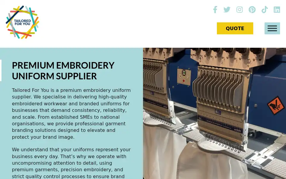 Screenshot of tailoredforyou.co.uk