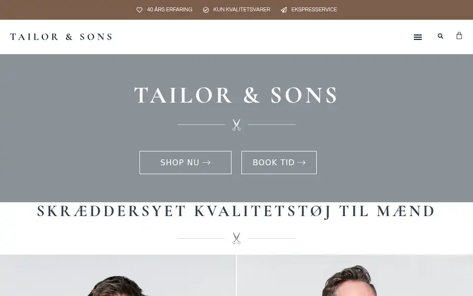 Screenshot of tailorsons.dk