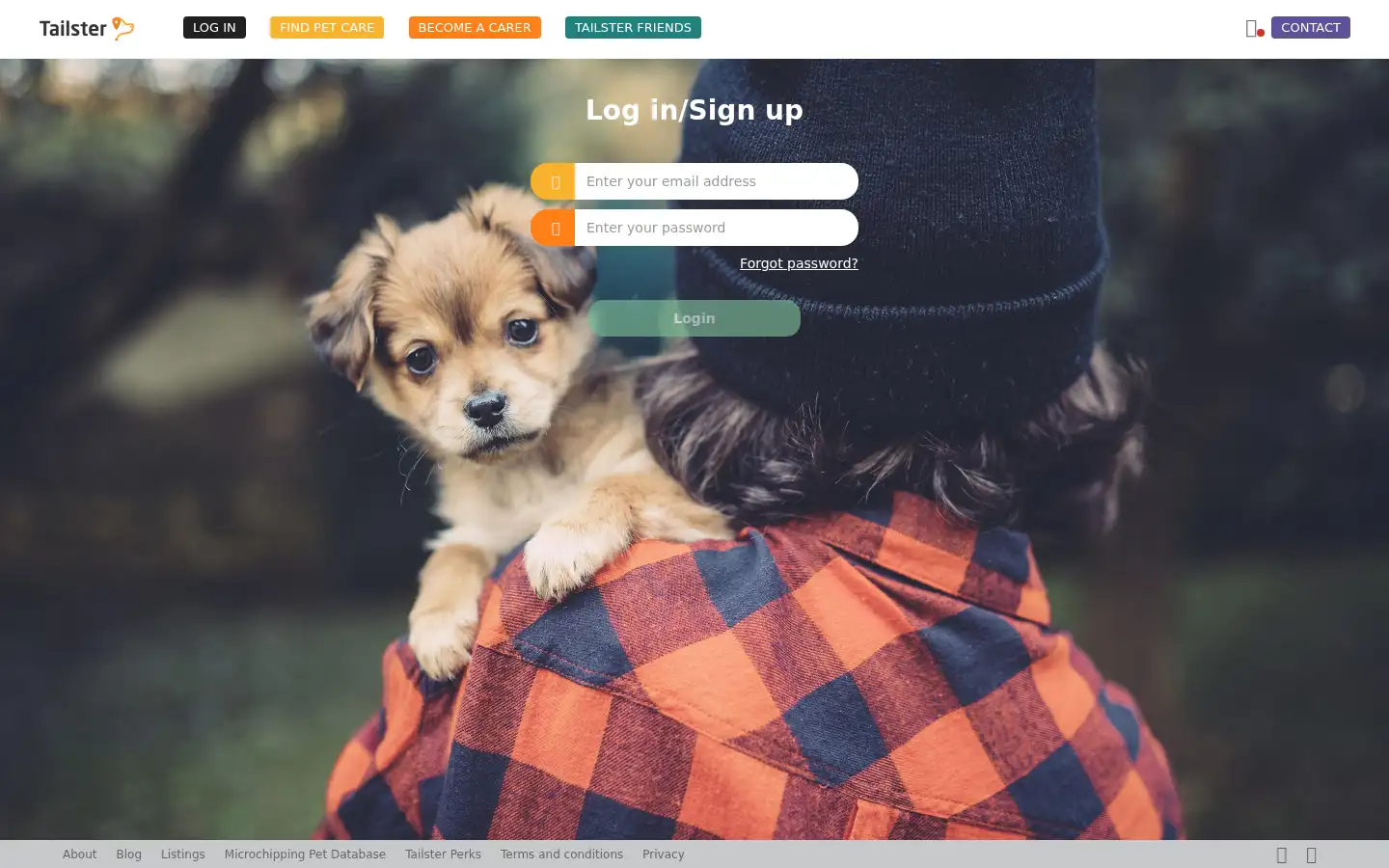 Screenshot of tailster.com