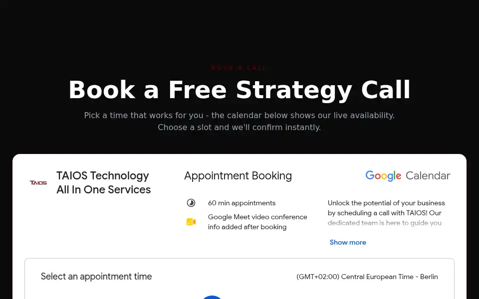 Screenshot of taiosinc.com