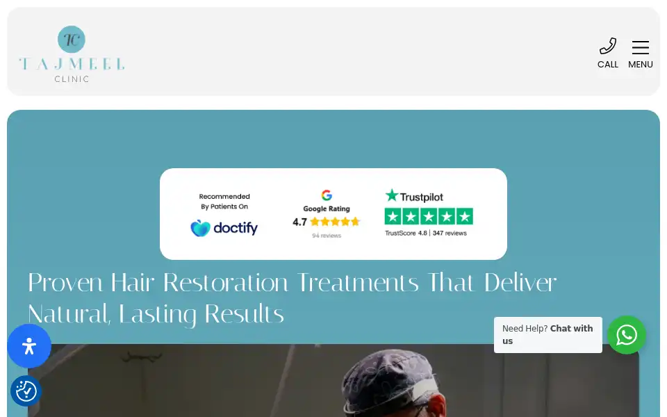 Screenshot of tajmeelclinic.co.uk