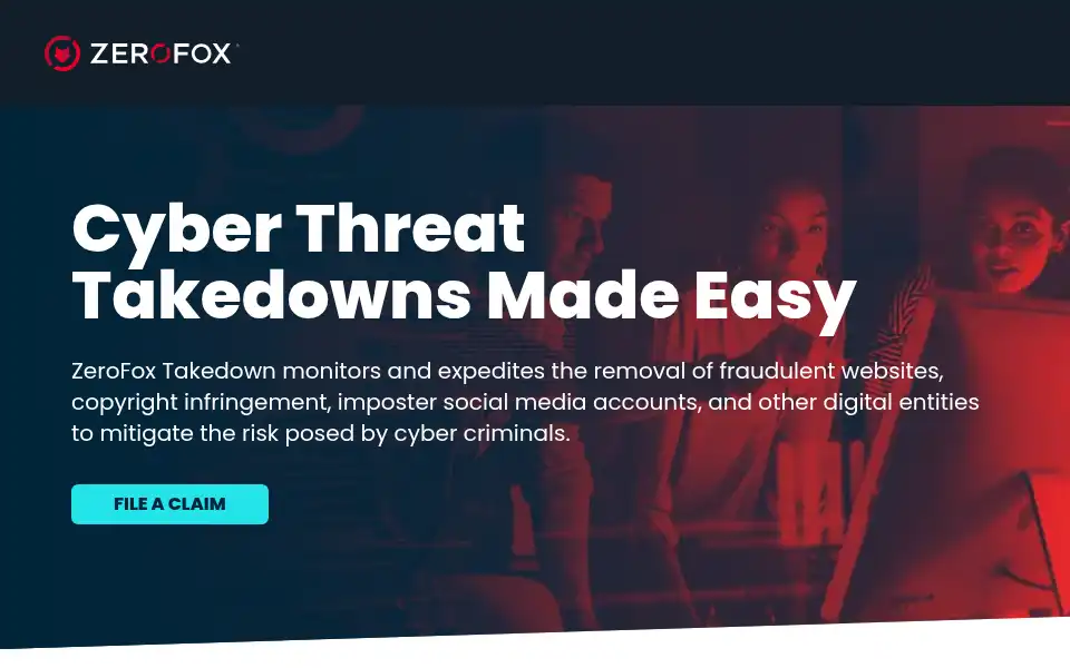Screenshot of takedownreporting.com