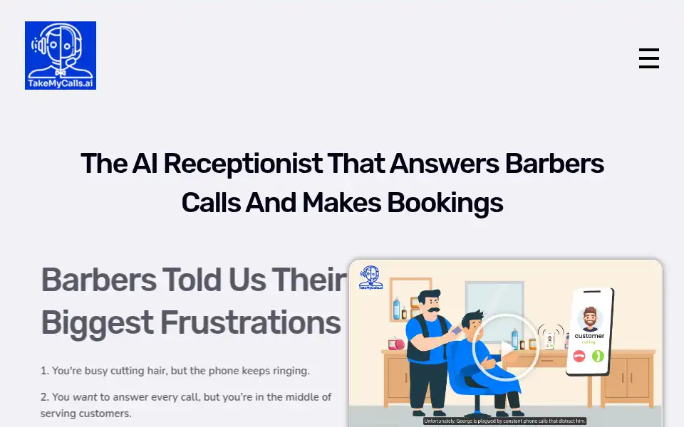 Screenshot of takemycalls.ai