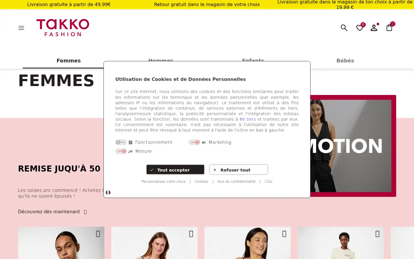 Screenshot of takko.com