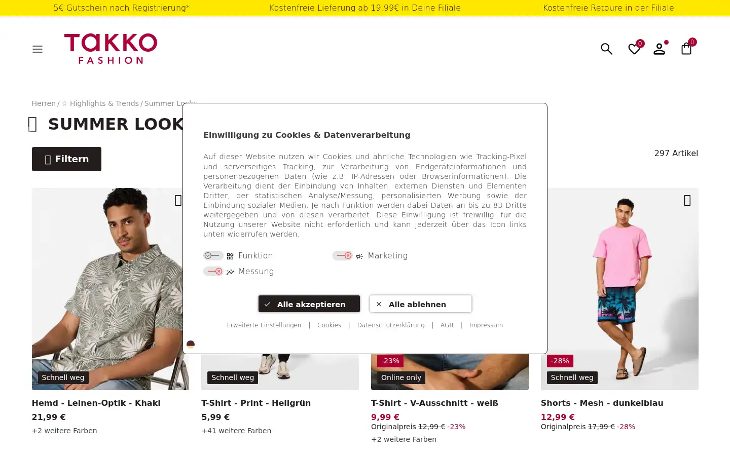 Screenshot of takko.de