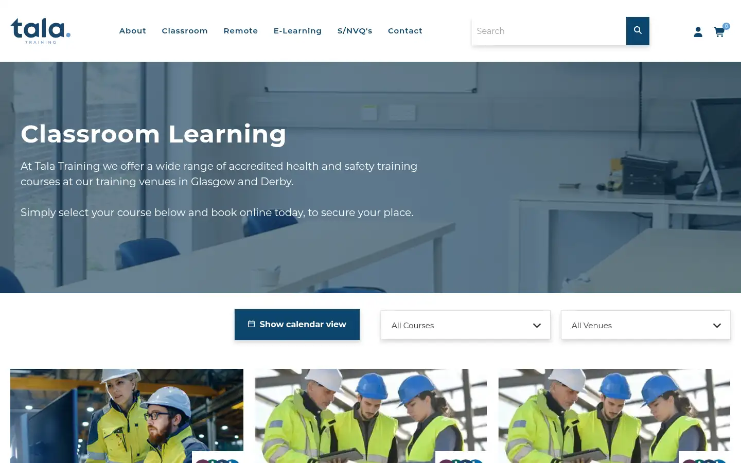 Screenshot of talatraining.co.uk