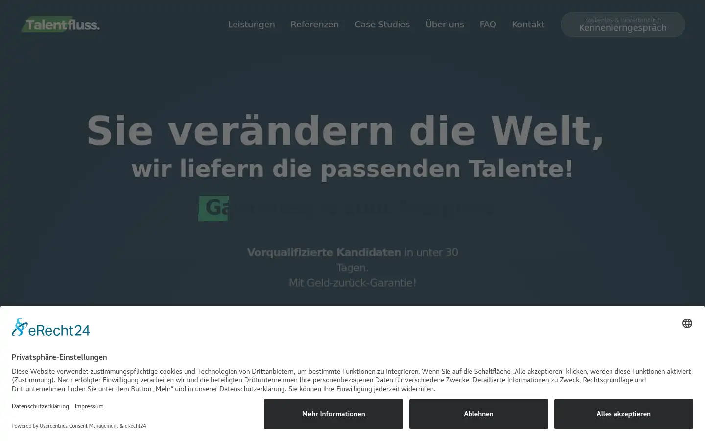 Screenshot of talentfluss.com