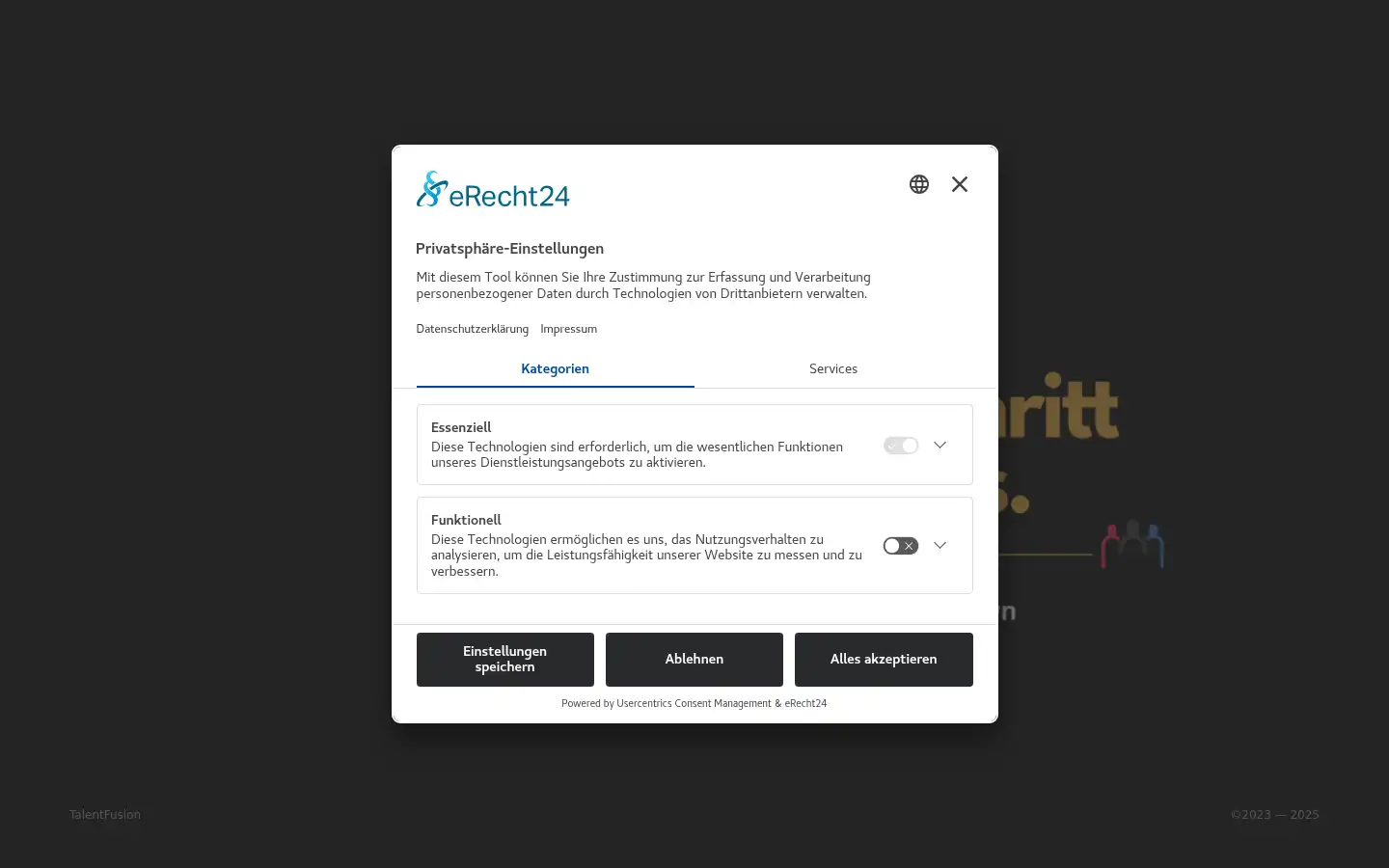 Screenshot of talentfusion.de