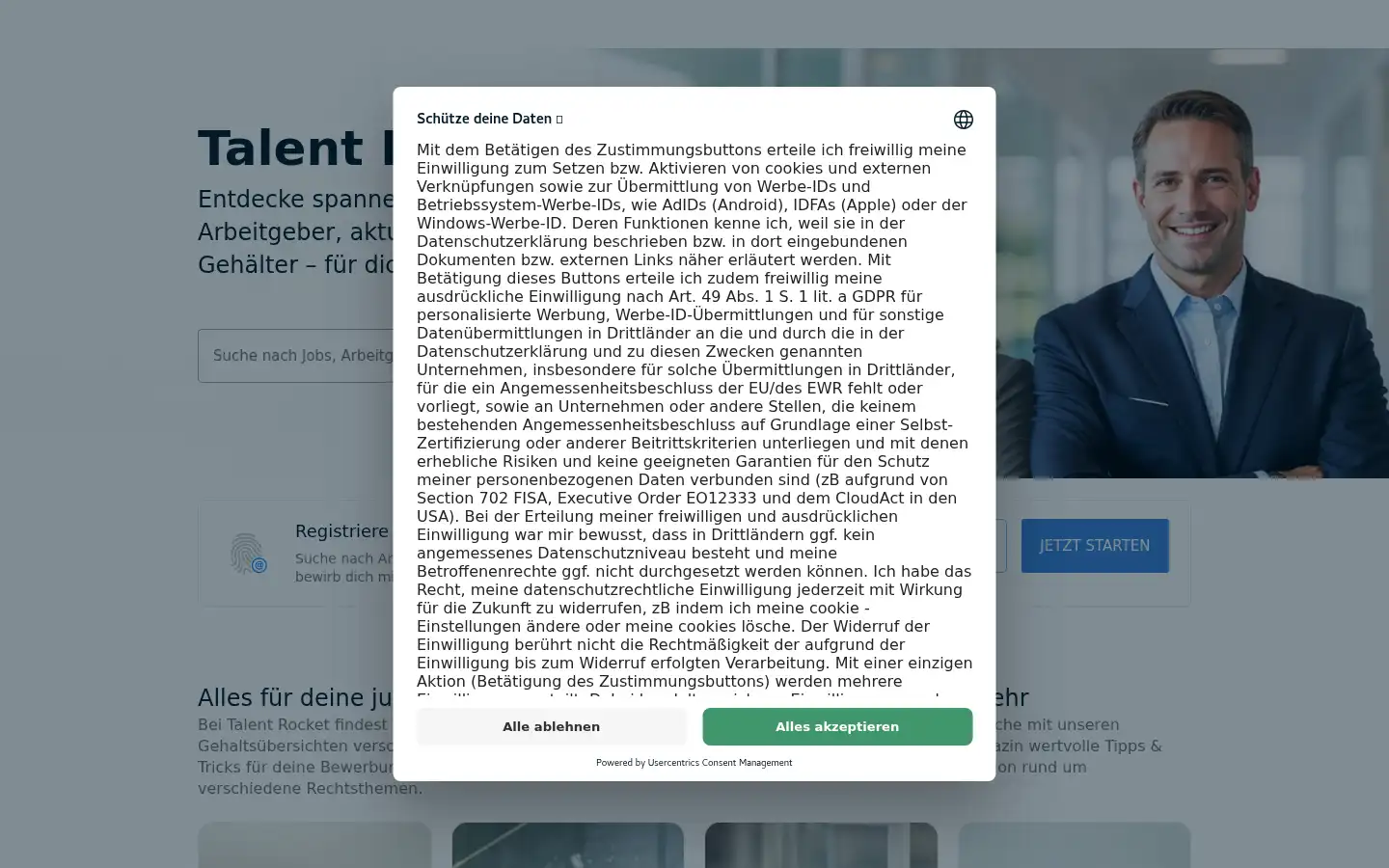 Screenshot of talentrocket.de