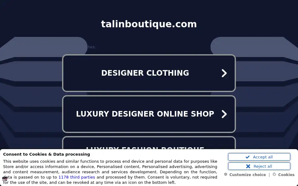 Screenshot of talinboutique.com