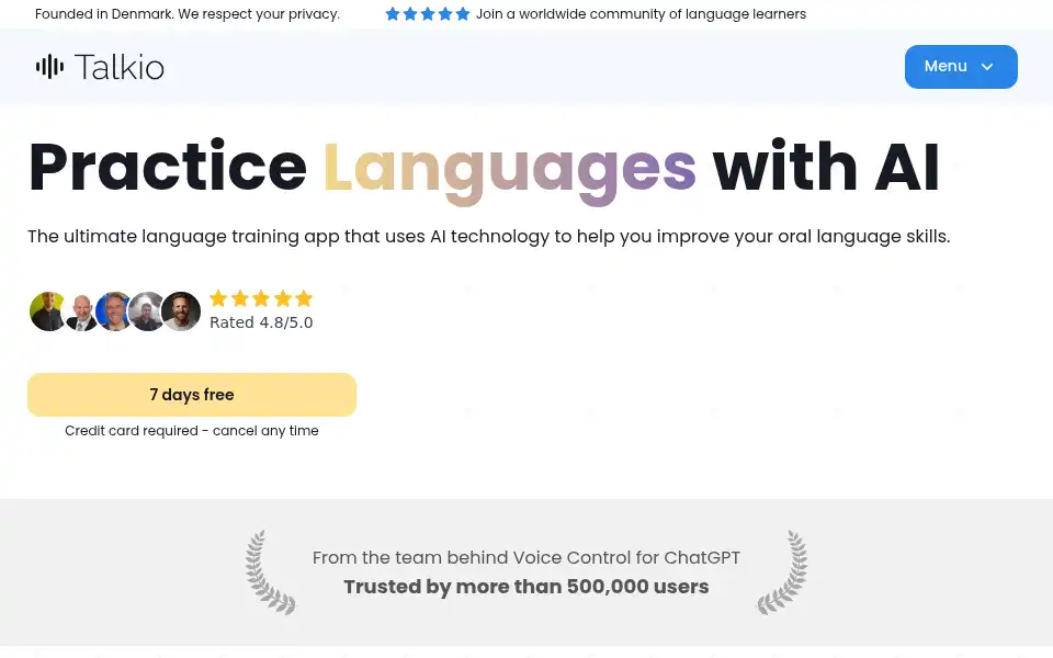 Screenshot of talkio.ai