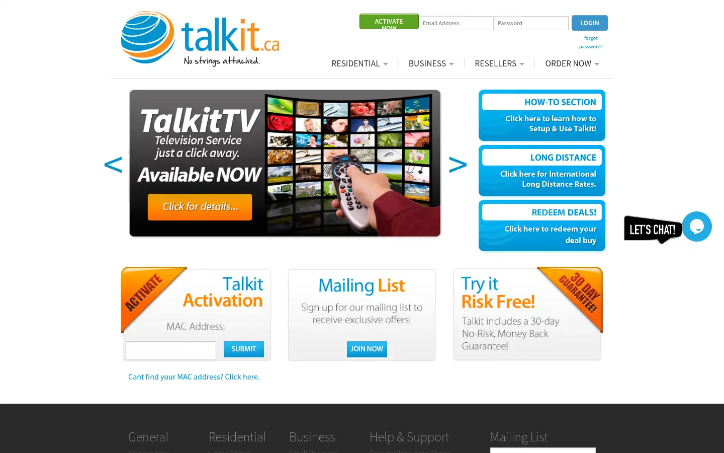 Screenshot of talkit.ca