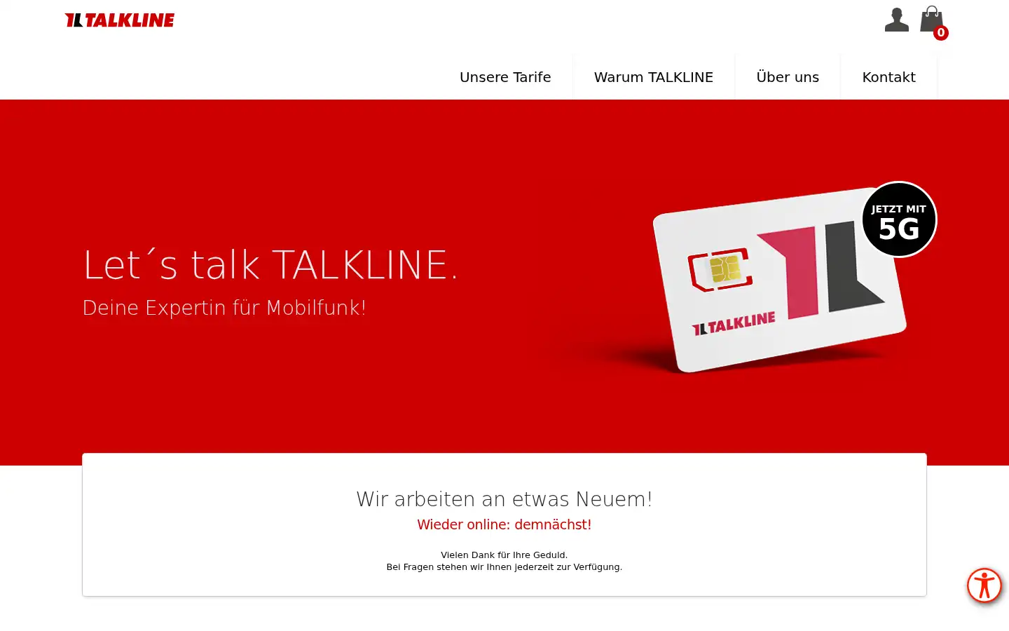 Screenshot of talkline.de