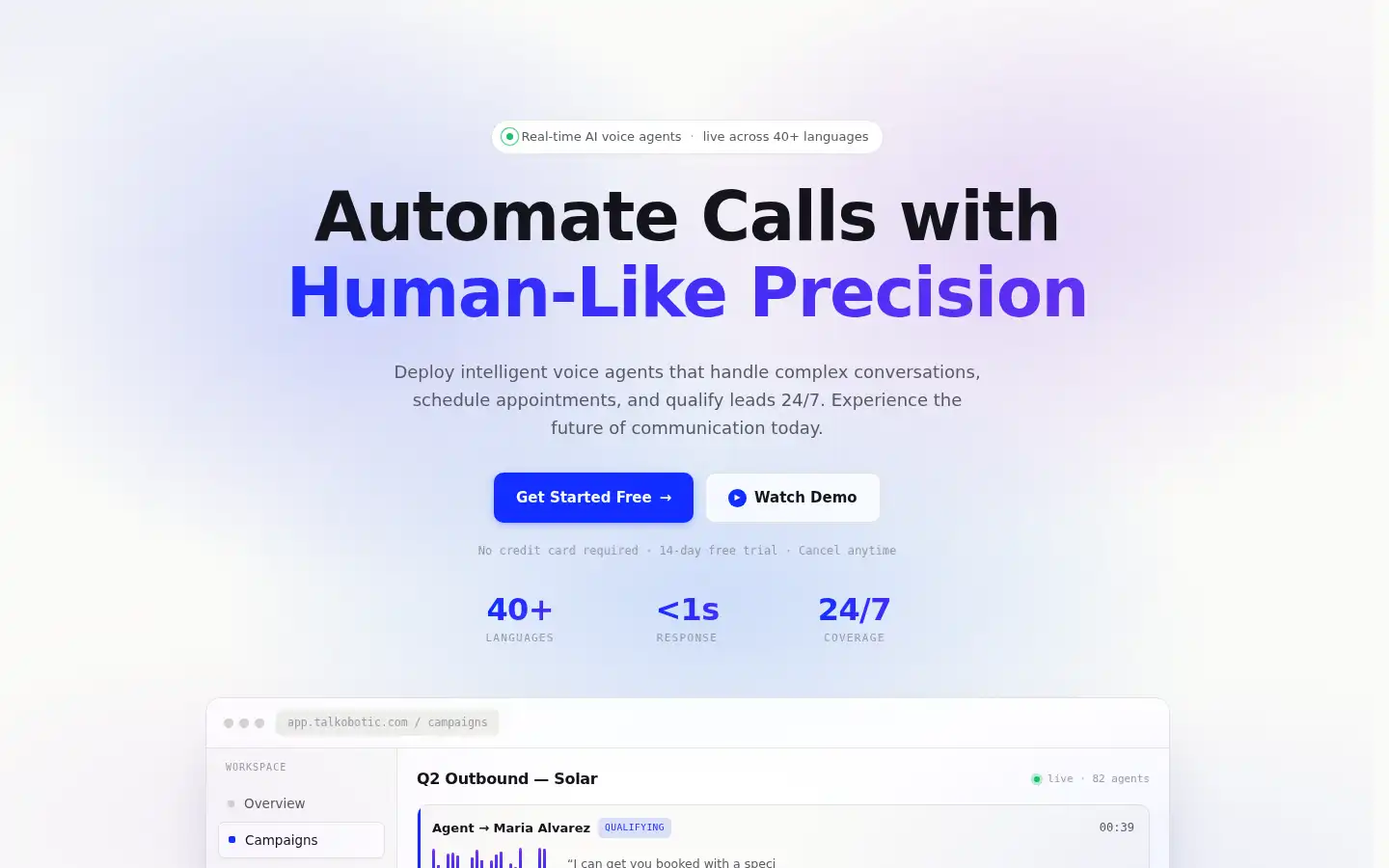 Screenshot of talkobotic.com