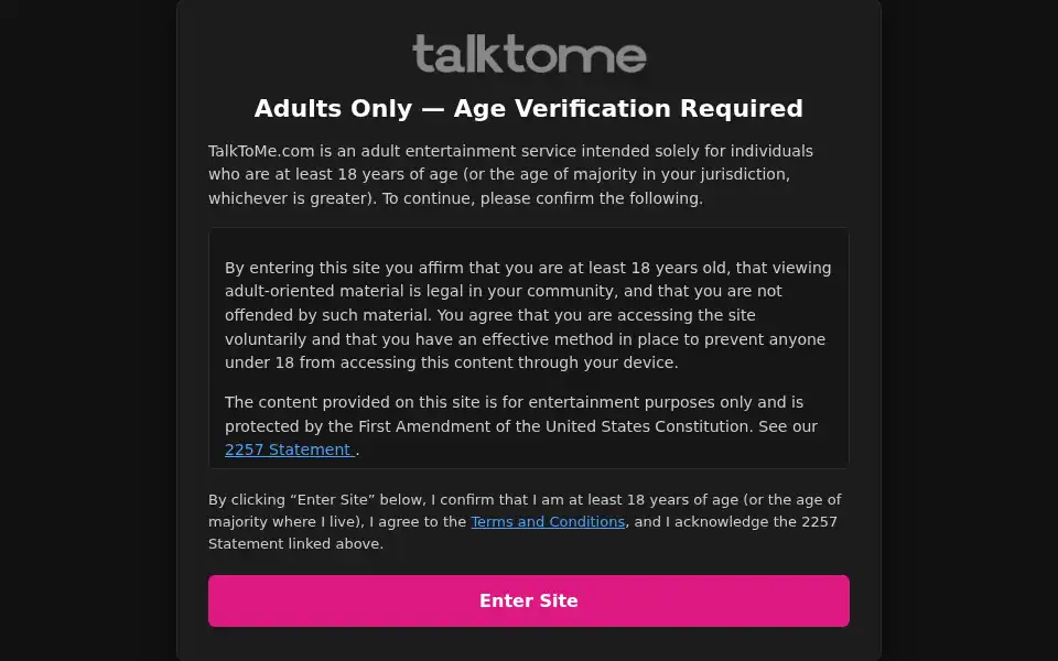 Screenshot of talktome.com