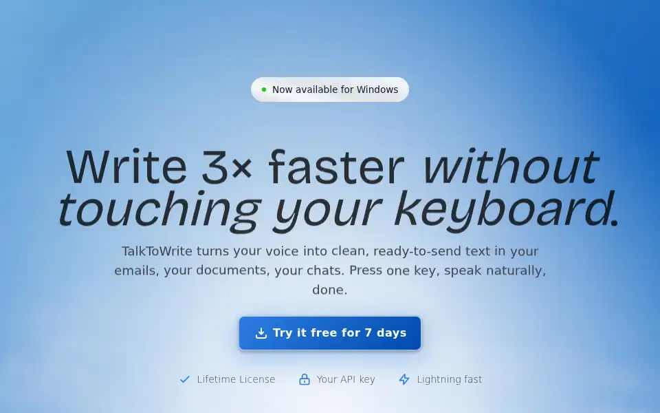 Screenshot of talktowrite.com