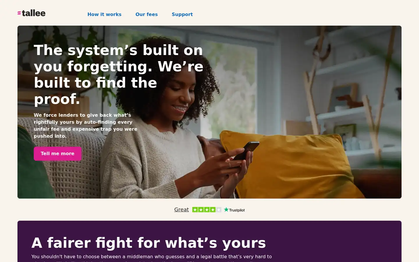 Screenshot of tallee.co.uk