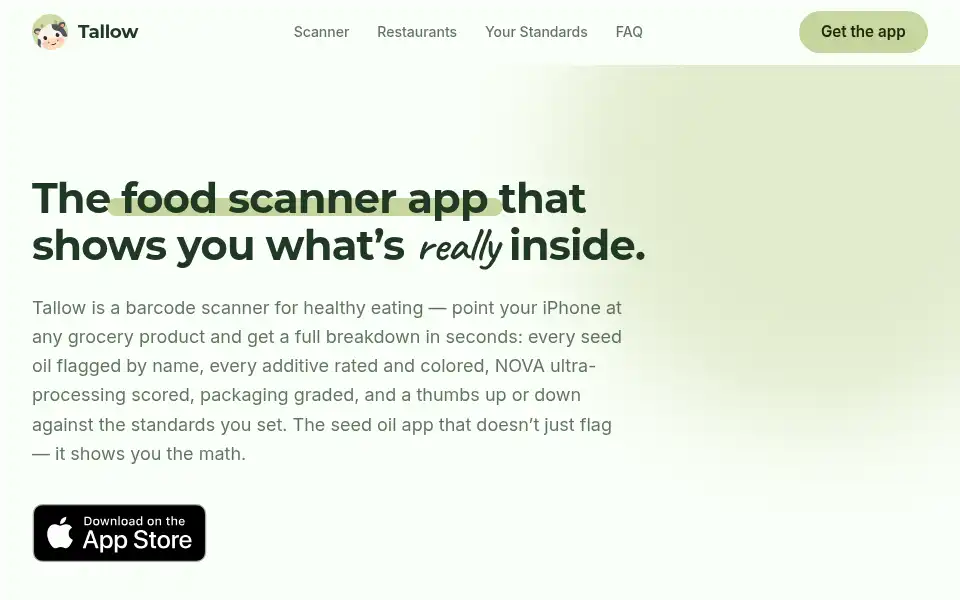 Screenshot of tallow.app