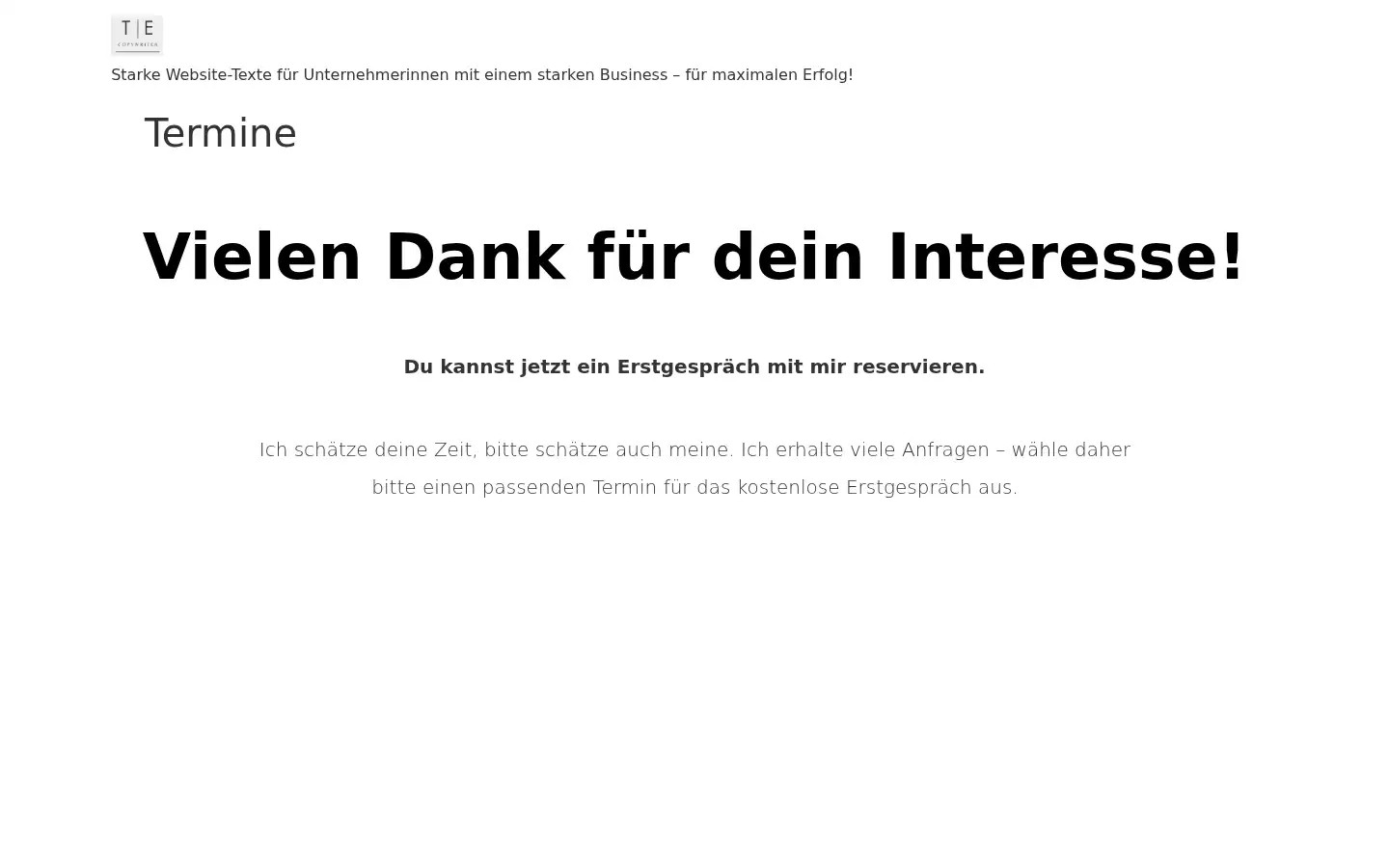 Screenshot of tamara-esser-copywriter.de