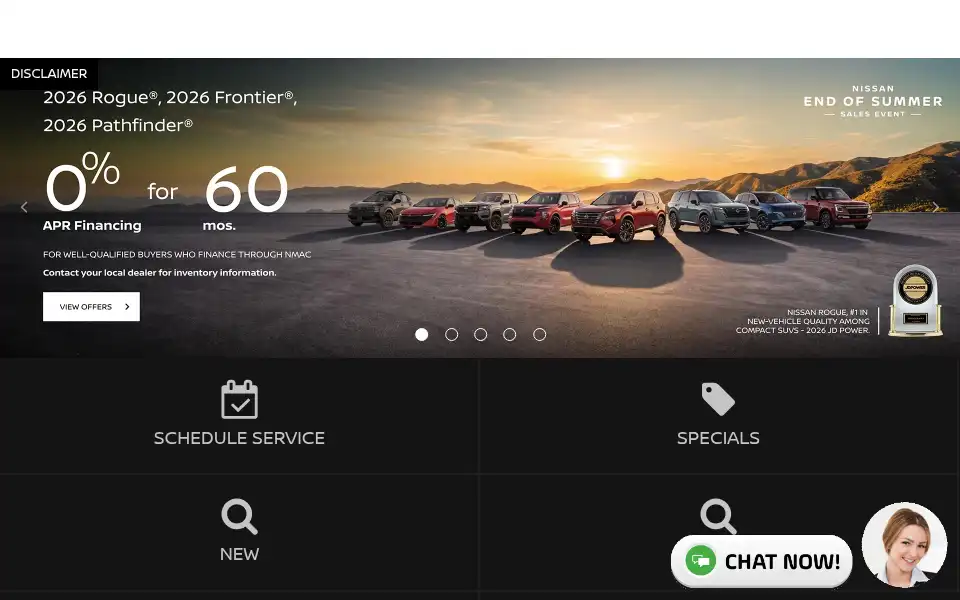 Screenshot of tameronnissan.com