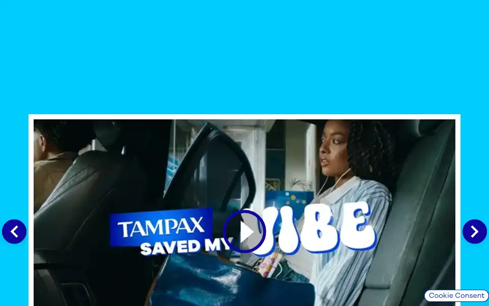 Screenshot of tampax.co.uk