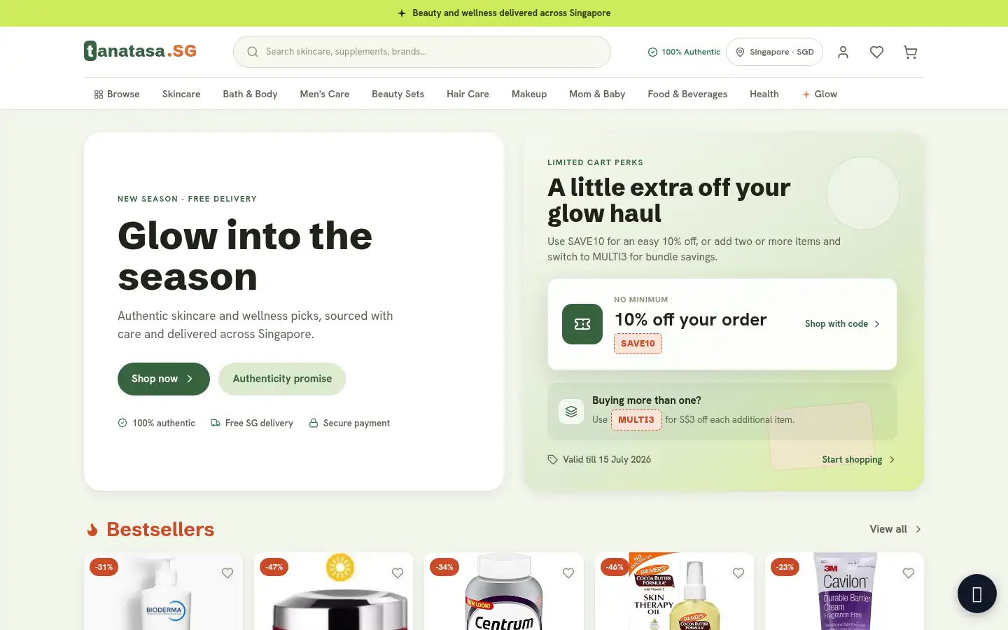 Screenshot of tanatasa.sg