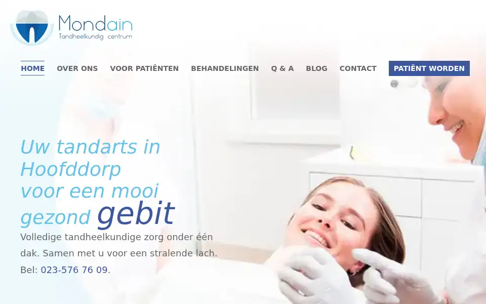 Screenshot of tandartsmondain.nl
