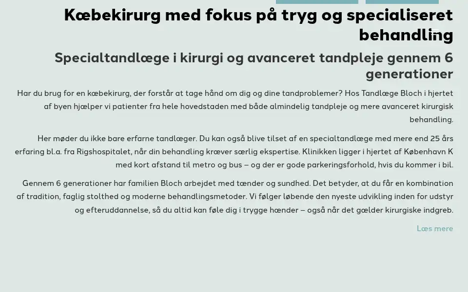 Screenshot of tandlaegebloch.dk