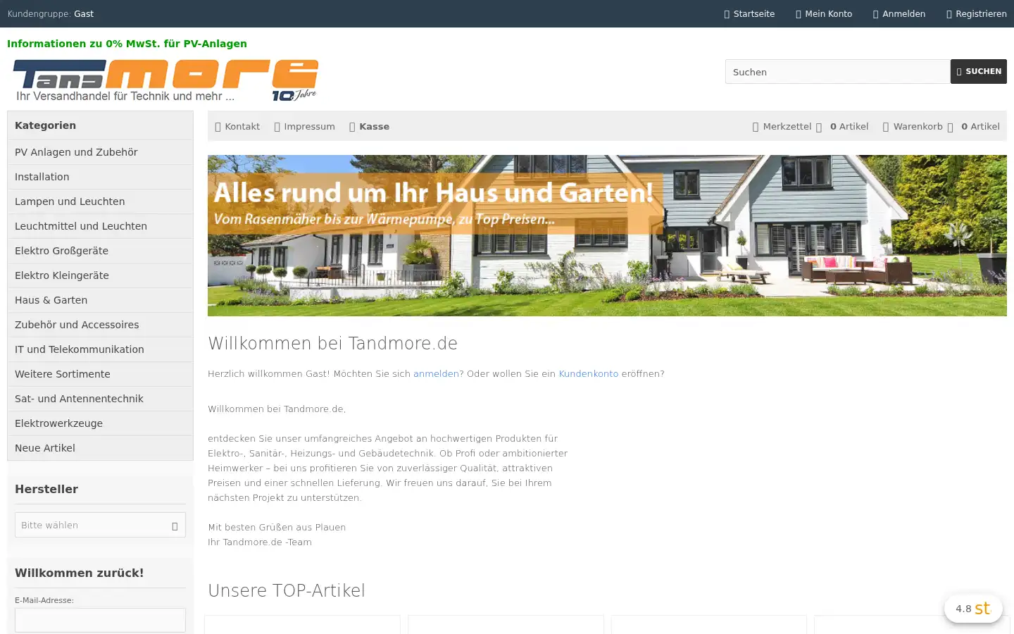 Screenshot of tandmore.de