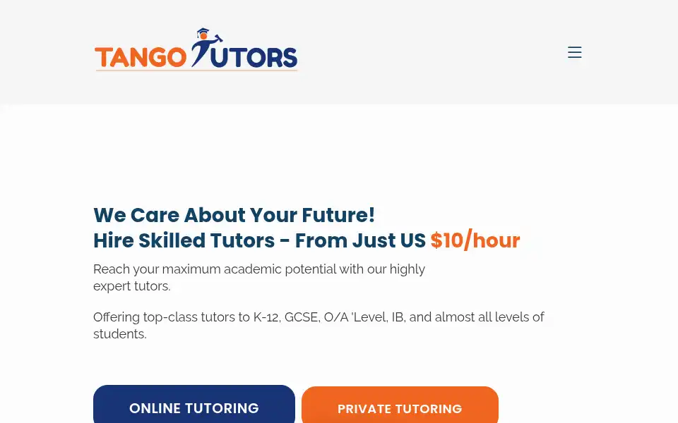 Screenshot of tangotutors.com