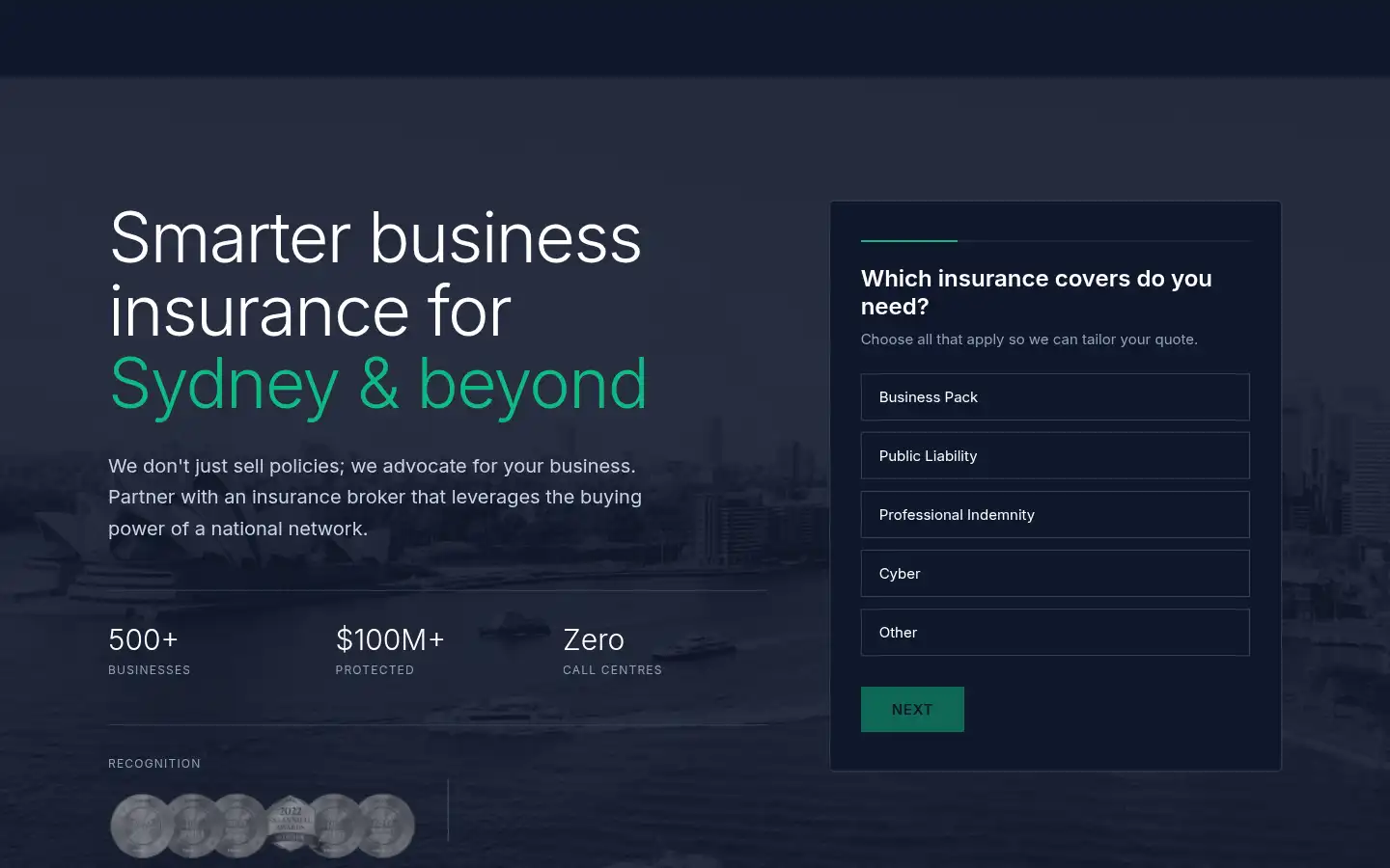 Screenshot of tankinsurance.com.au