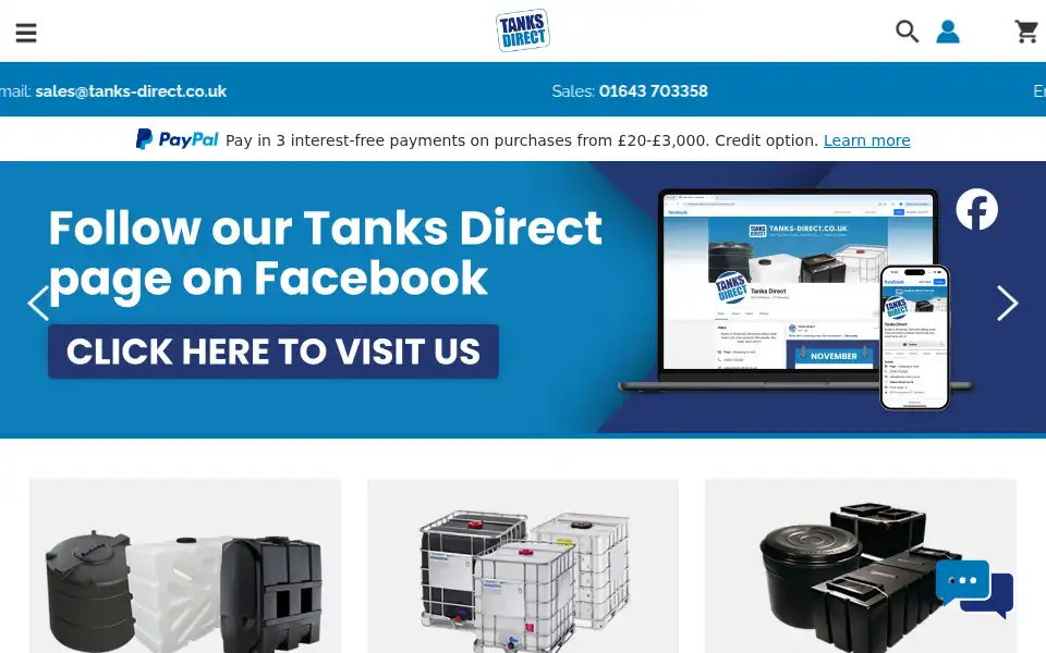 Screenshot of tanks-direct.co.uk