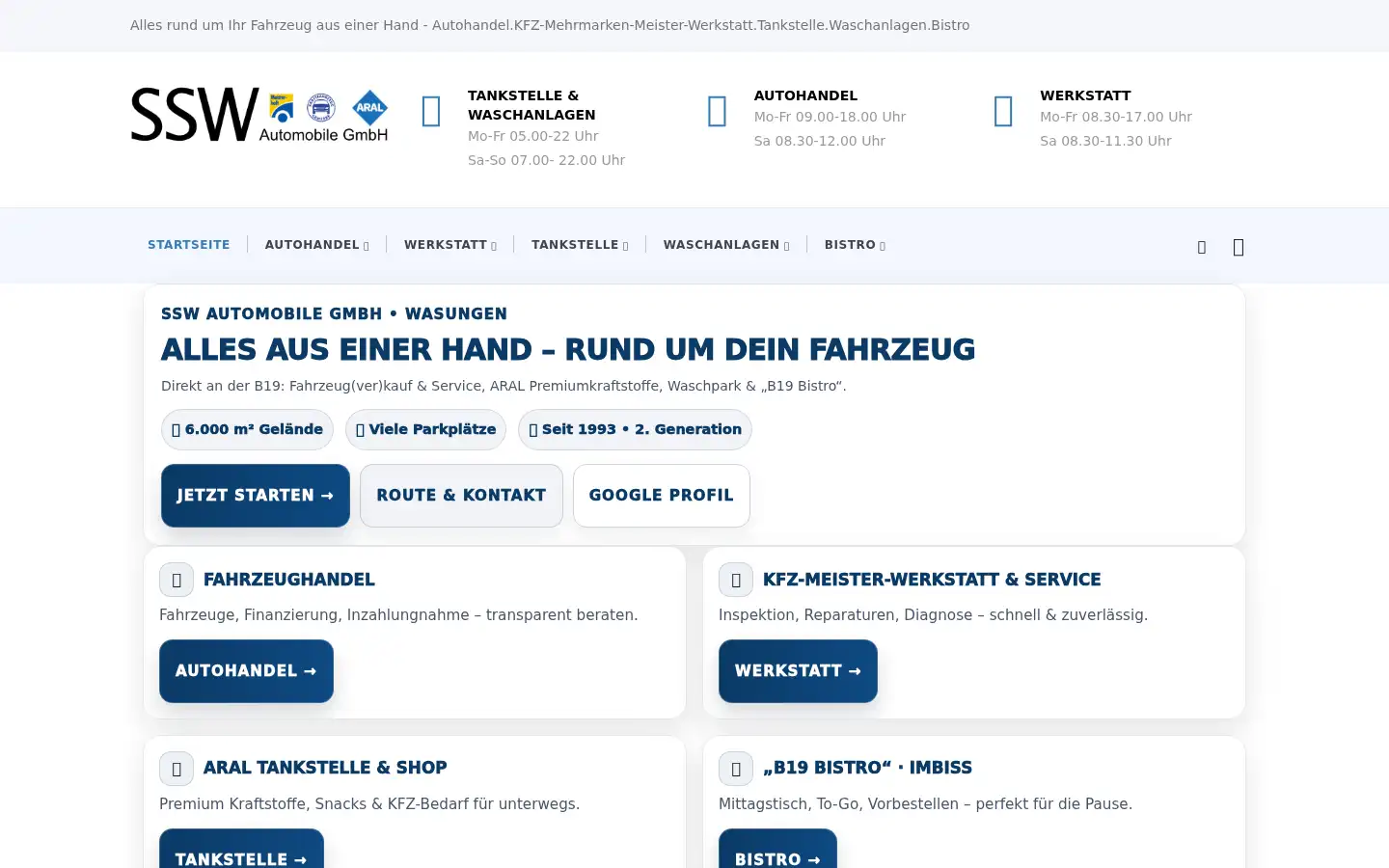 Screenshot of tankstelle-wasungen.de