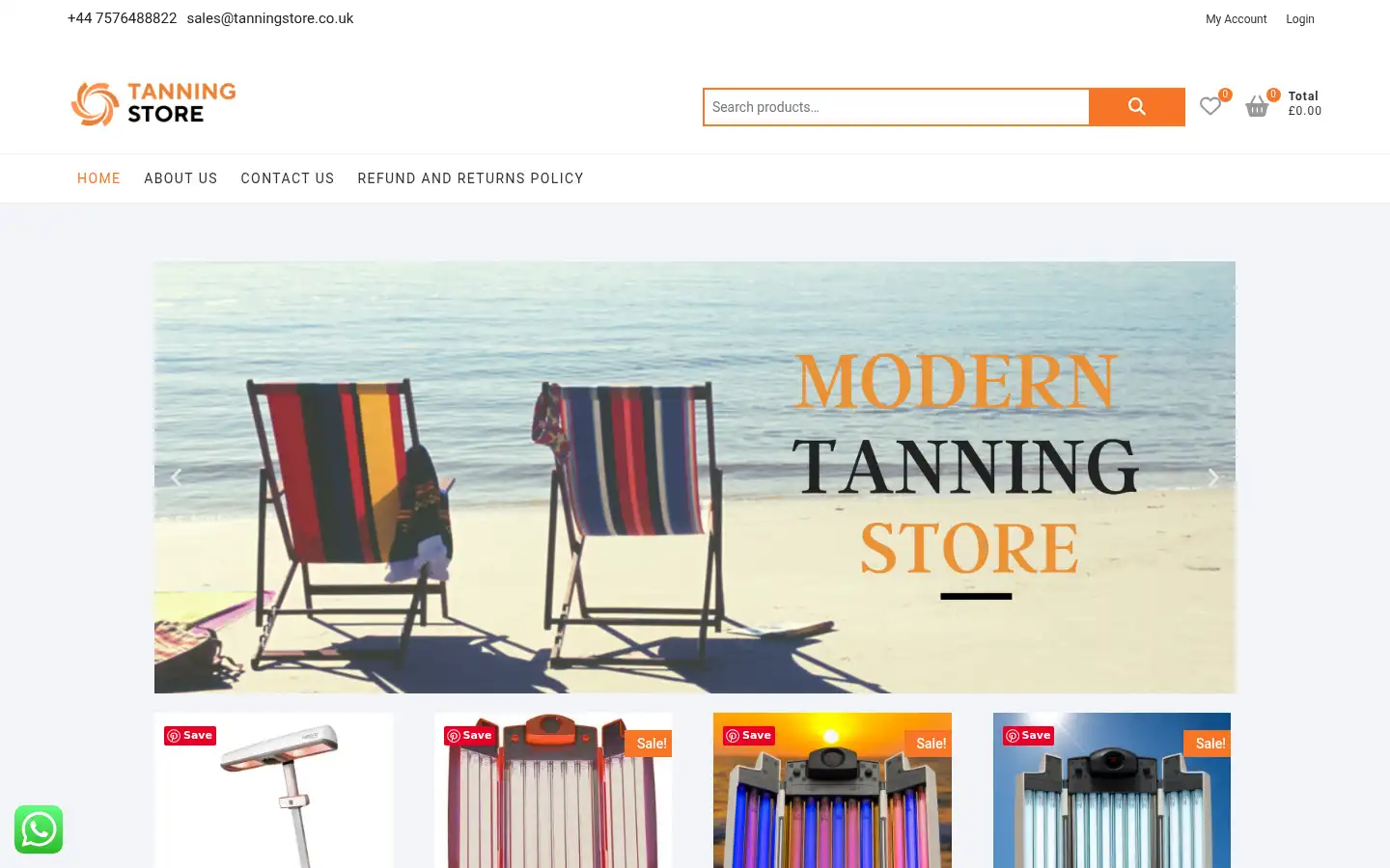 Screenshot of tanningstore.co.uk