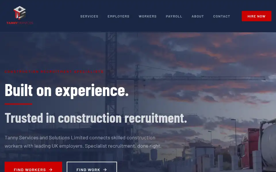 Screenshot of tannyservice.co.uk