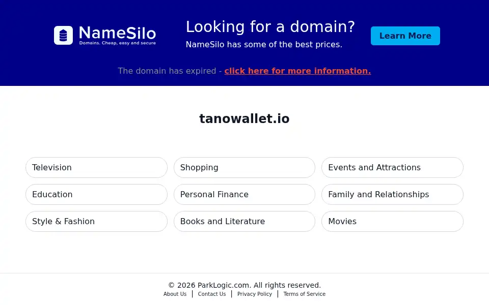Screenshot of tanowallet.io